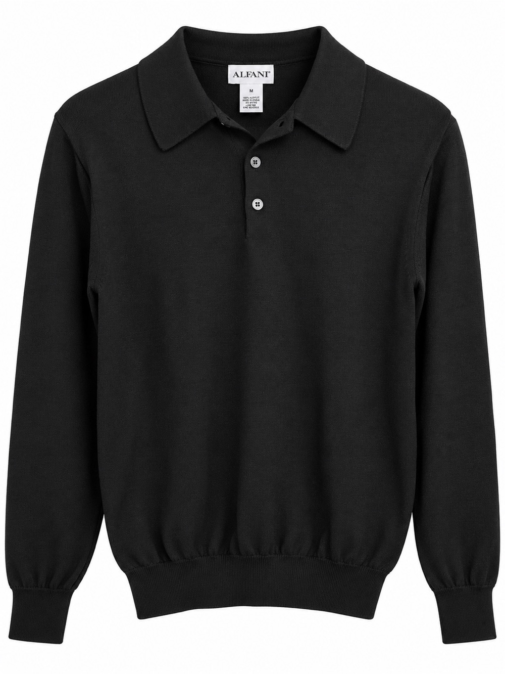 ALFANI 100% Merino Wool Black Polo Sweater
Made in Italy -S